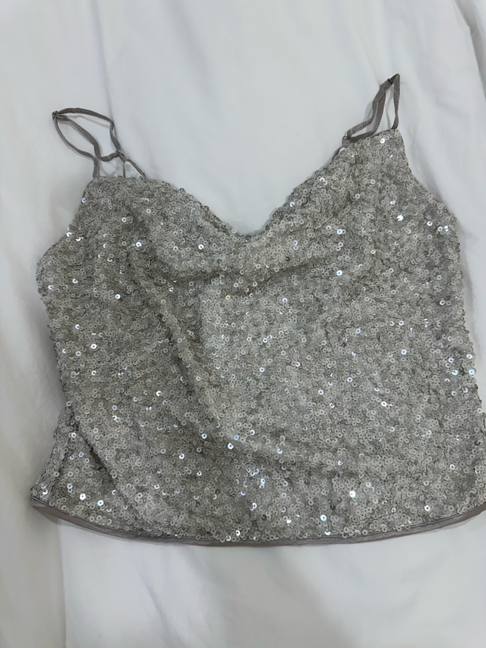 SAYLOR Silver Sequin Top